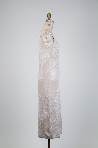Robe débardeur en tricot sable effet fusain (TU)