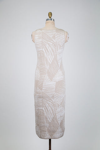 Robe débardeur en tricot sable effet fusain (TU)
