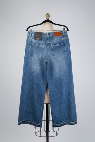 Pantalon denim bleu à jambe large (8+16)