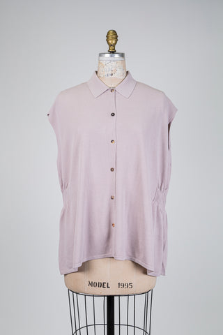 Chemisier sans manches en tricot rose cendré (TU)
