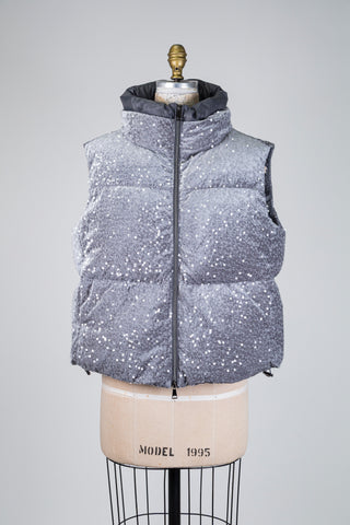 Veste doudoune gris brume scintillante (14)