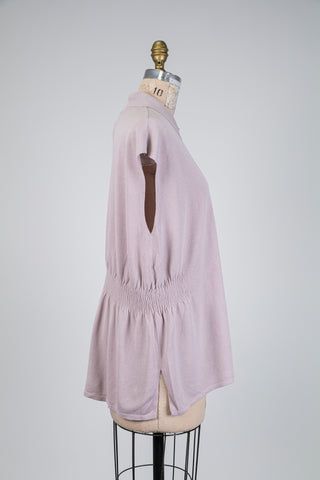 Chemisier sans manches en tricot rose cendré (TU)
