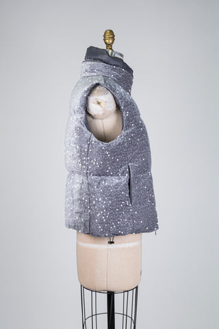 Veste doudoune gris brume scintillante (14)
