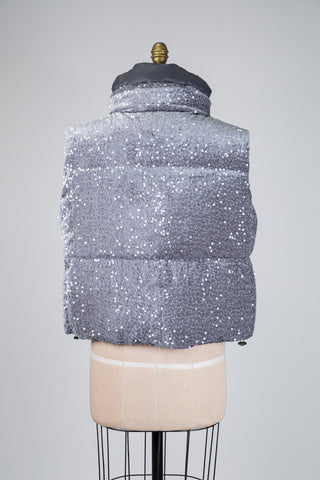 Veste doudoune gris brume scintillante (14)