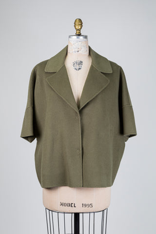 Khaki virgin wool cape jacket (8 to 12)