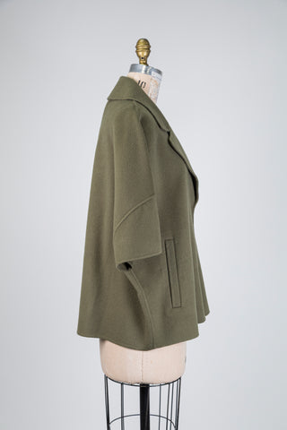 Khaki virgin wool cape jacket (8 to 12)