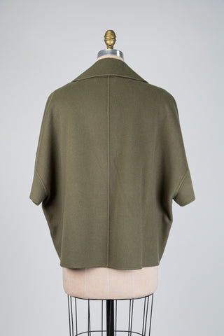 Khaki virgin wool cape jacket (8 to 12)