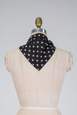 Foulard dandy noir étoilé (2 longueurs)