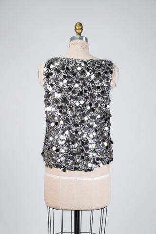 Sparkle silver sequin tank top (4-6-10)