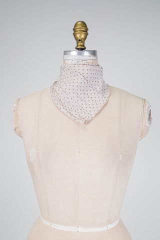 Foulard dandy avoine à pois grège (TU)