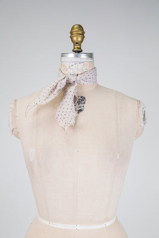 Foulard dandy avoine à pois grège (TU)