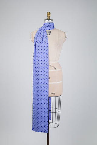 Foulard bleu lavande cœur en jacquard (XXL)