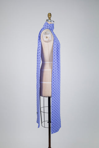 Foulard bleu lavande cœur en jacquard (XXL)