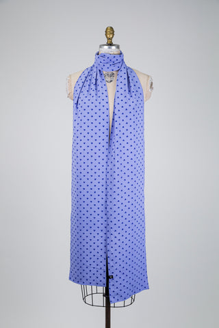 Foulard bleu lavande cœur en jacquard (XXL)