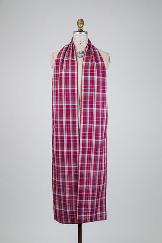 Cherry red reversible tartan scarf (XXL)