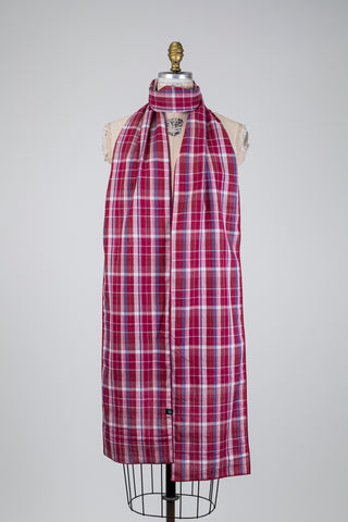 Cherry red reversible tartan scarf (XXL)