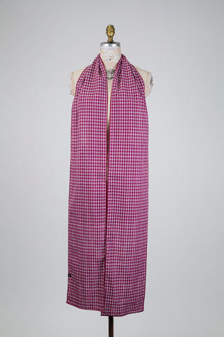 Cherry red reversible tartan scarf (XXL)