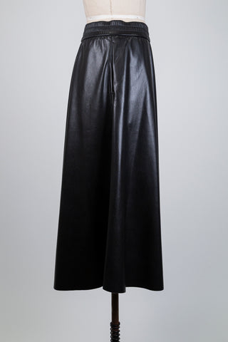 Jupe trapèze en faux cuir noir (6 à 12)