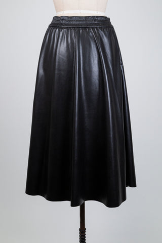Jupe trapèze en faux cuir noir (6 à 12)