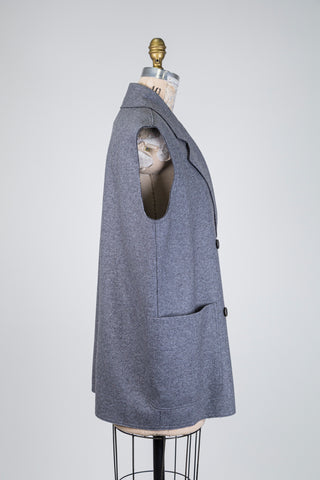 Veste oversized grise en mélange de cachemire gris (4)