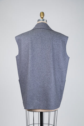 Veste oversized grise en mélange de cachemire gris (4)