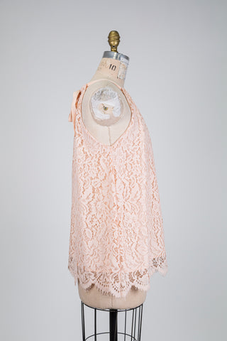 Haut licou en dentelle rose pêche (6)