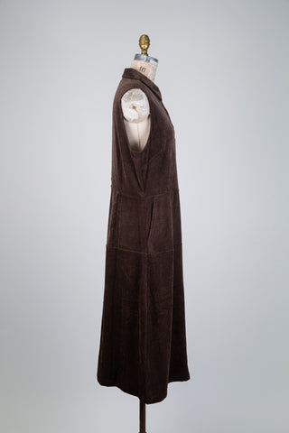 Robe chemisier en corduroy brun chocolat (12)