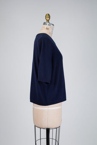 Haut en maille marine (L)