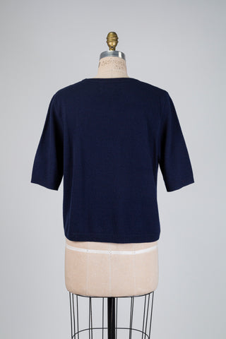 Haut en maille marine (L)