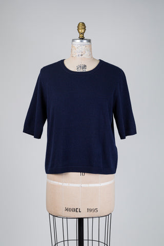 Haut en maille marine (L)