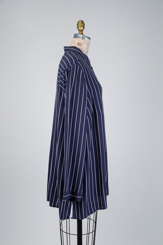 Navy and white striped fluid blouse (18)