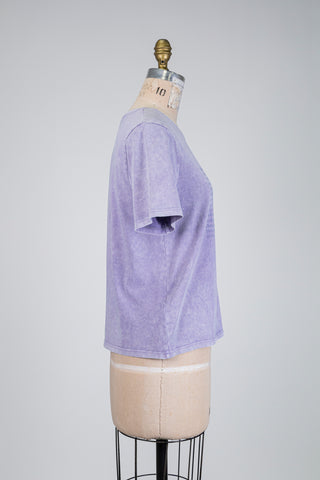 T-shirt lavande effet délavé (S)
