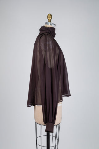 Blouse diaphane en soie brun chocolat (8)