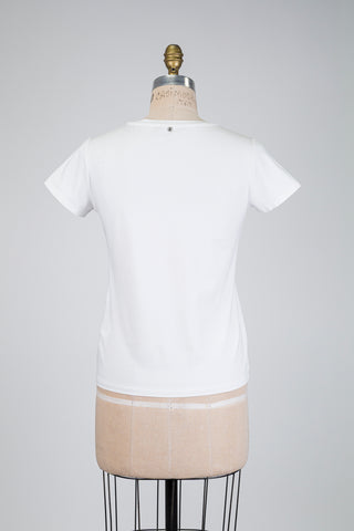 T-shirt blanc fraise en strass (6)