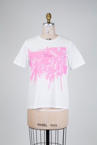 White T-shirt with pink palm tree print (6)