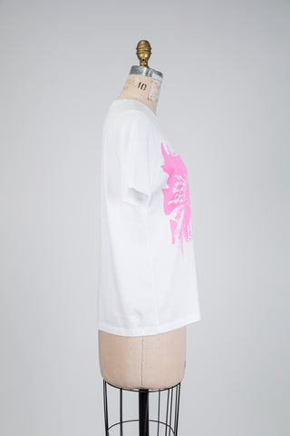 White T-shirt with pink palm tree print (6)