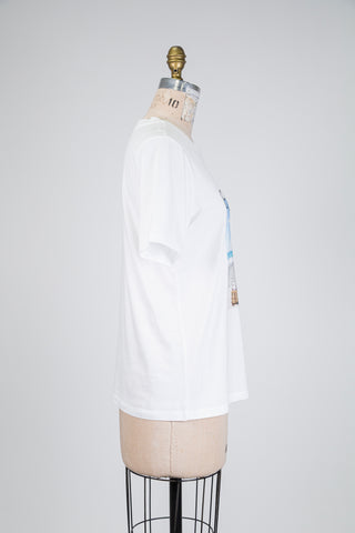 T-shirt blanc à imprimé plage (6)
