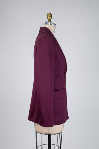 Slit-sleeve burgundy blazer (4-12)
