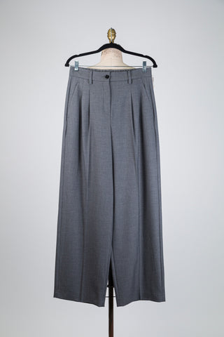 Grey marl wide-leg tailored trousers (US 4-6-8-10-16)