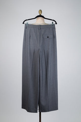 Grey marl wide-leg tailored trousers (US 4-6-8-10-16)