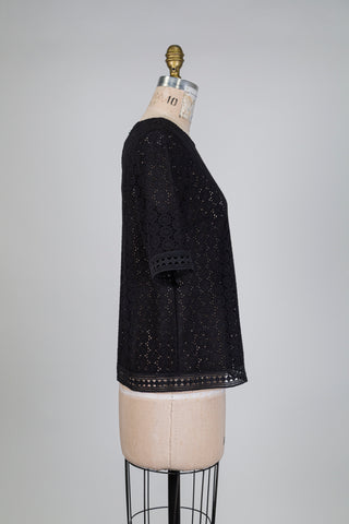 Black blouse in openwork eyelet embroidery (6)