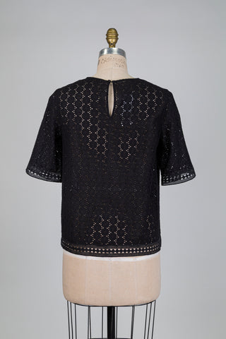 Black blouse in openwork eyelet embroidery (6)