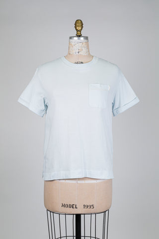 T-shirt bleu poudre à manches revers (6)