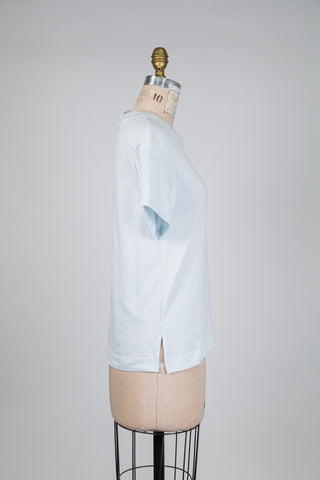 T-shirt bleu poudre à manches revers (6)