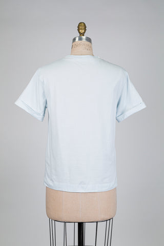 T-shirt bleu poudre à manches revers (6)