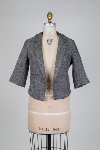Spencer jacket in heathered grey and white knit (XS)