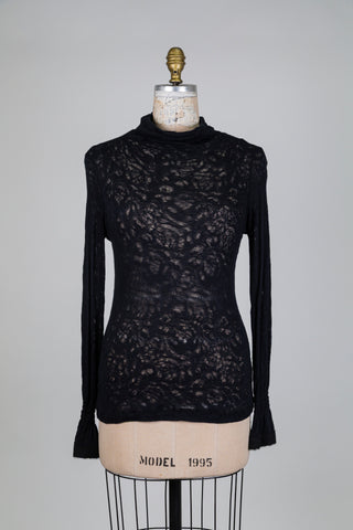 Chandail noir en tricot dentelle (4-6)