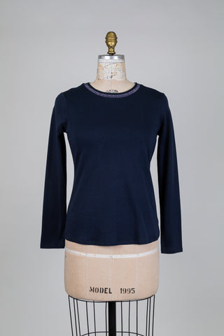 Navy jeweled-neck sweater (6)