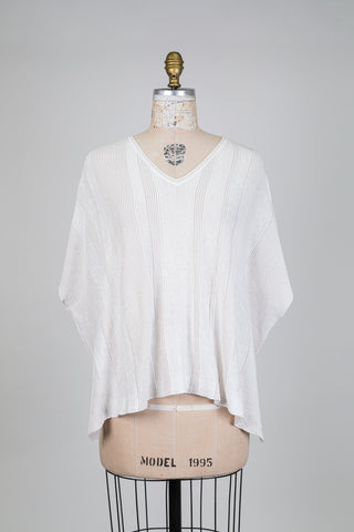 Chandail façon poncho blanc et crème (6)