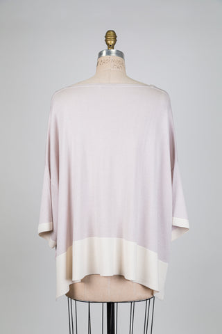 Chandail oversized lilas à ourlets crème (6+)